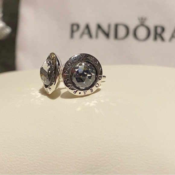 Pandora Radiant Logo cubic zirconia and silver studs, new. Shine logo - Picture 2 of 5